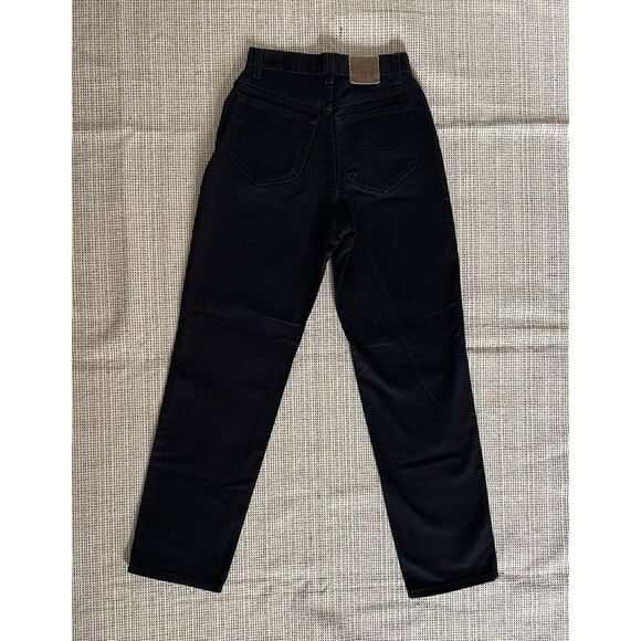 Vintage Lee Riveted Straight Jeans Womens Size 8 Black USA Made 100% Cotton 30In - Picture 2 of 7